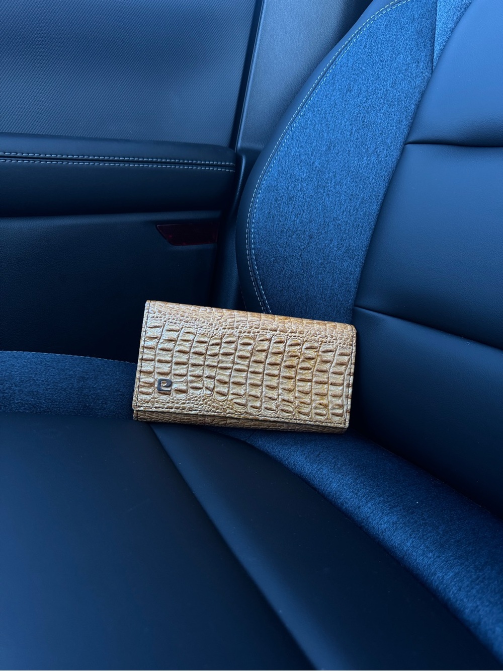 Tan Croc-Embossed Wallet